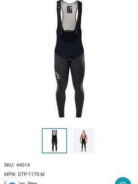 Men’s Black Neoprene Swim Hybrid Bib Tights NWT